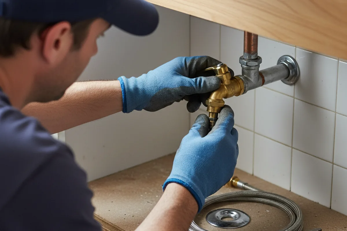 Shutoff valve and fitting work during Emergency Plumbing in Berne